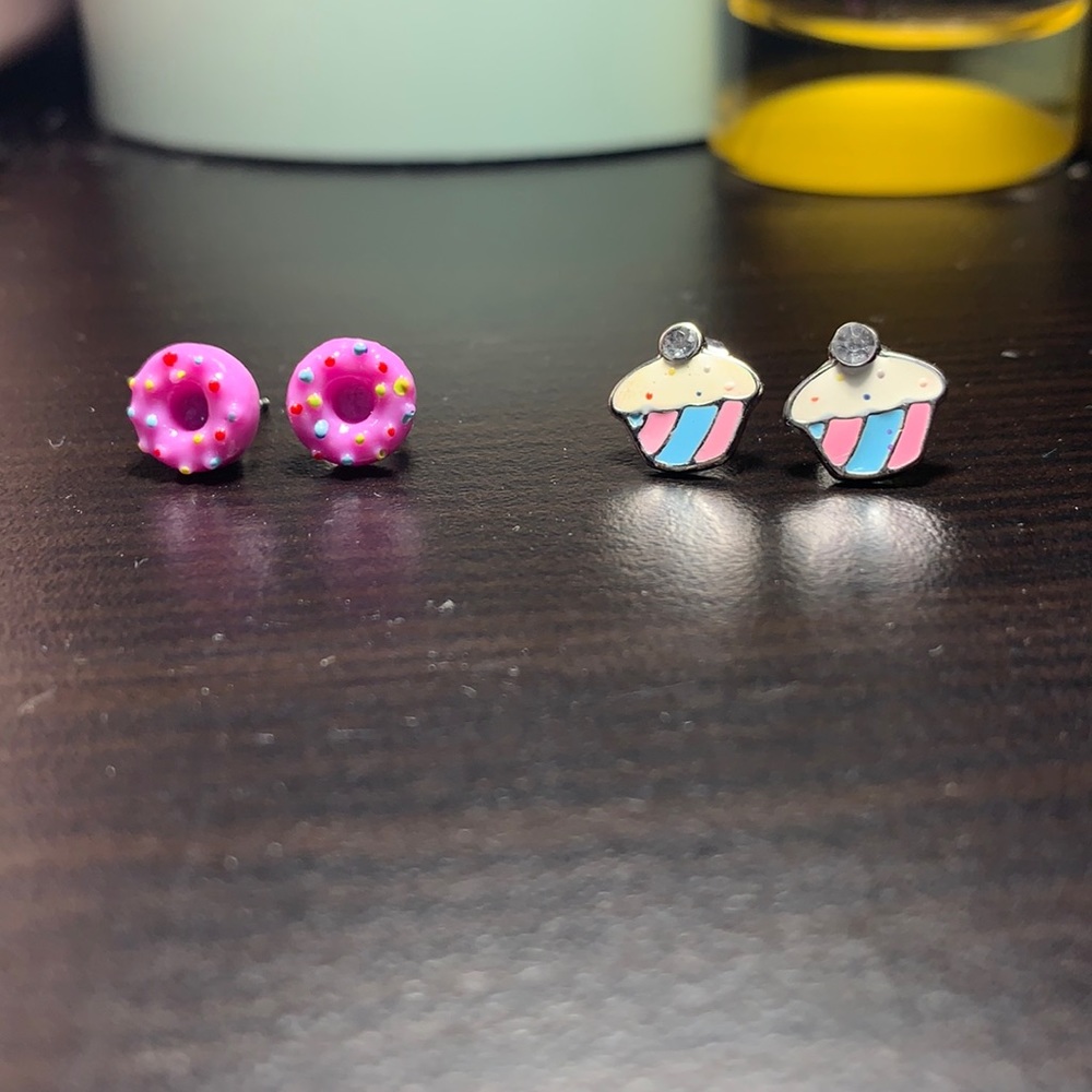 Donut and cupcake earrings